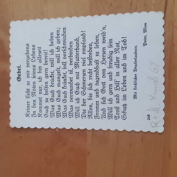 Vintage Prayer Cards Lot Of 3 - Picture 7 of 8